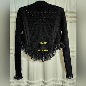 Beautiful, Vtg, Zara Black Lace Trim Sweater. Quite Firm On $
